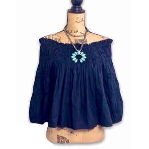 Free People Cece Poplin Top smock crop